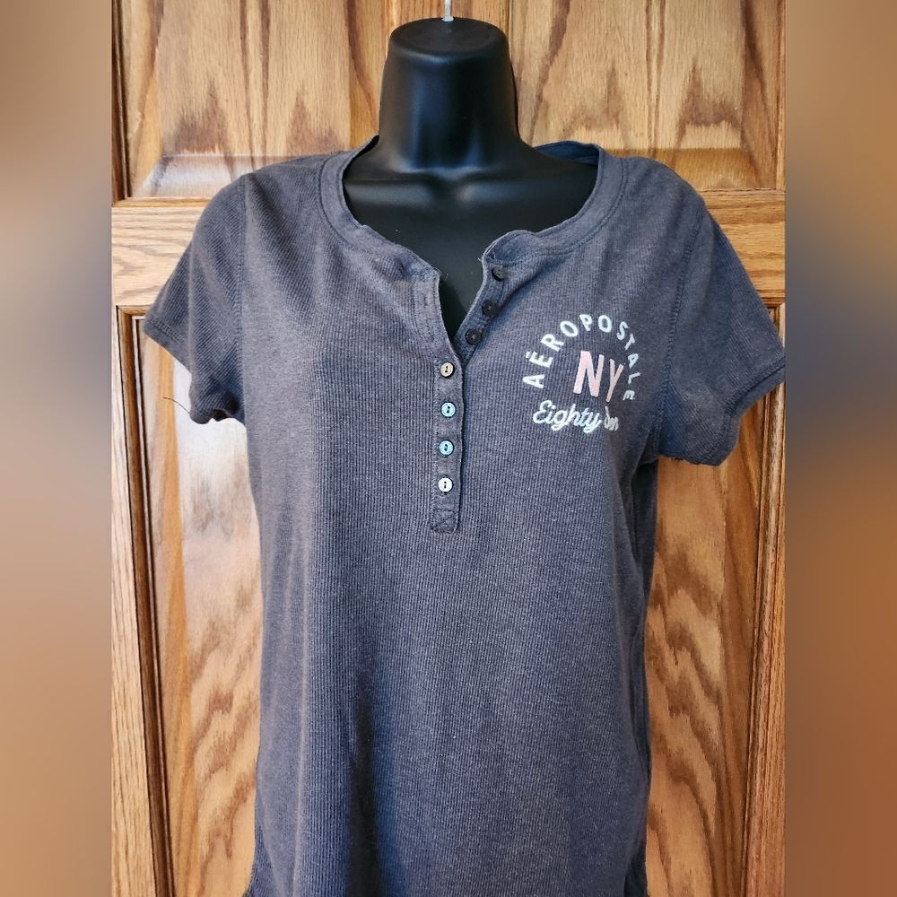 Aeropostale Kids Gray Button-Up Shirt